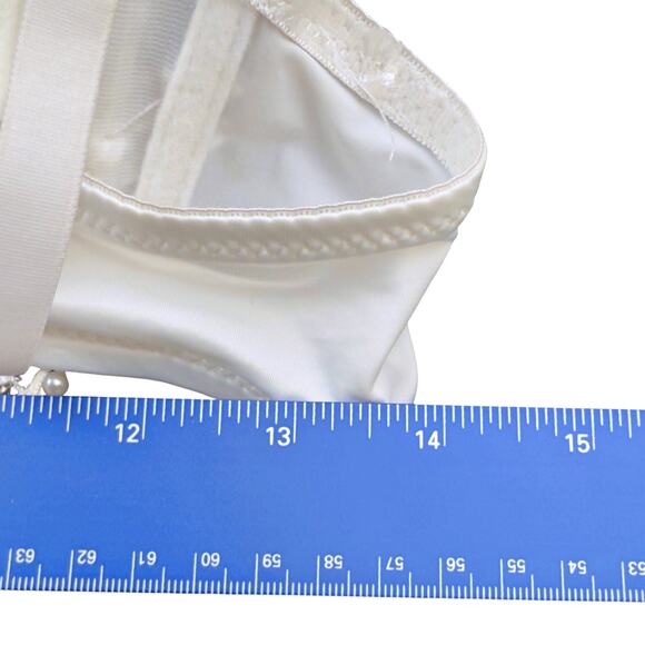 Love J White Rhinestone and Lace Beaded Bustier Crop Top Bralette Boudoir Sexy - Picture 6 of 6